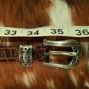 Brighton Belt "alligator leather" with "silver" accents - Small